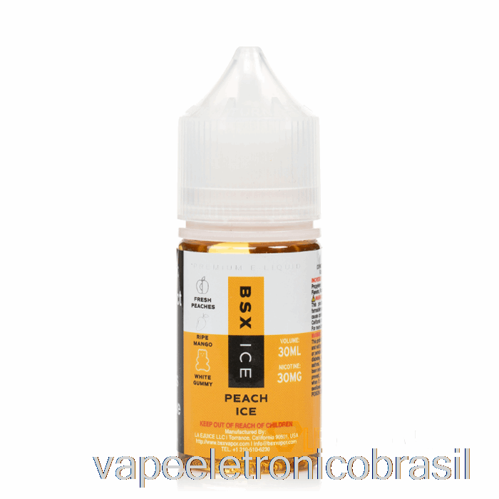 Vape Eletrônico Pêssego Ice - Série Bsx Salt - 30ml 50mg